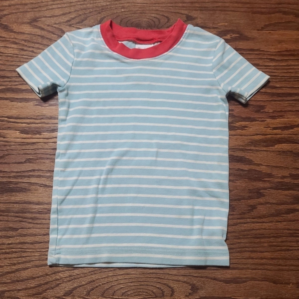 Mini Boden blue and white striped pajama top 4t